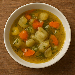 Ciorba radauteana (Radauta-Suppe) mit Sahne, Peperoni